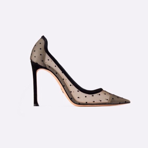 Christian Dior D-Moi Pump Black Plumetis Tulle and Suede Calfskin size 37 - Picture 1 of 11